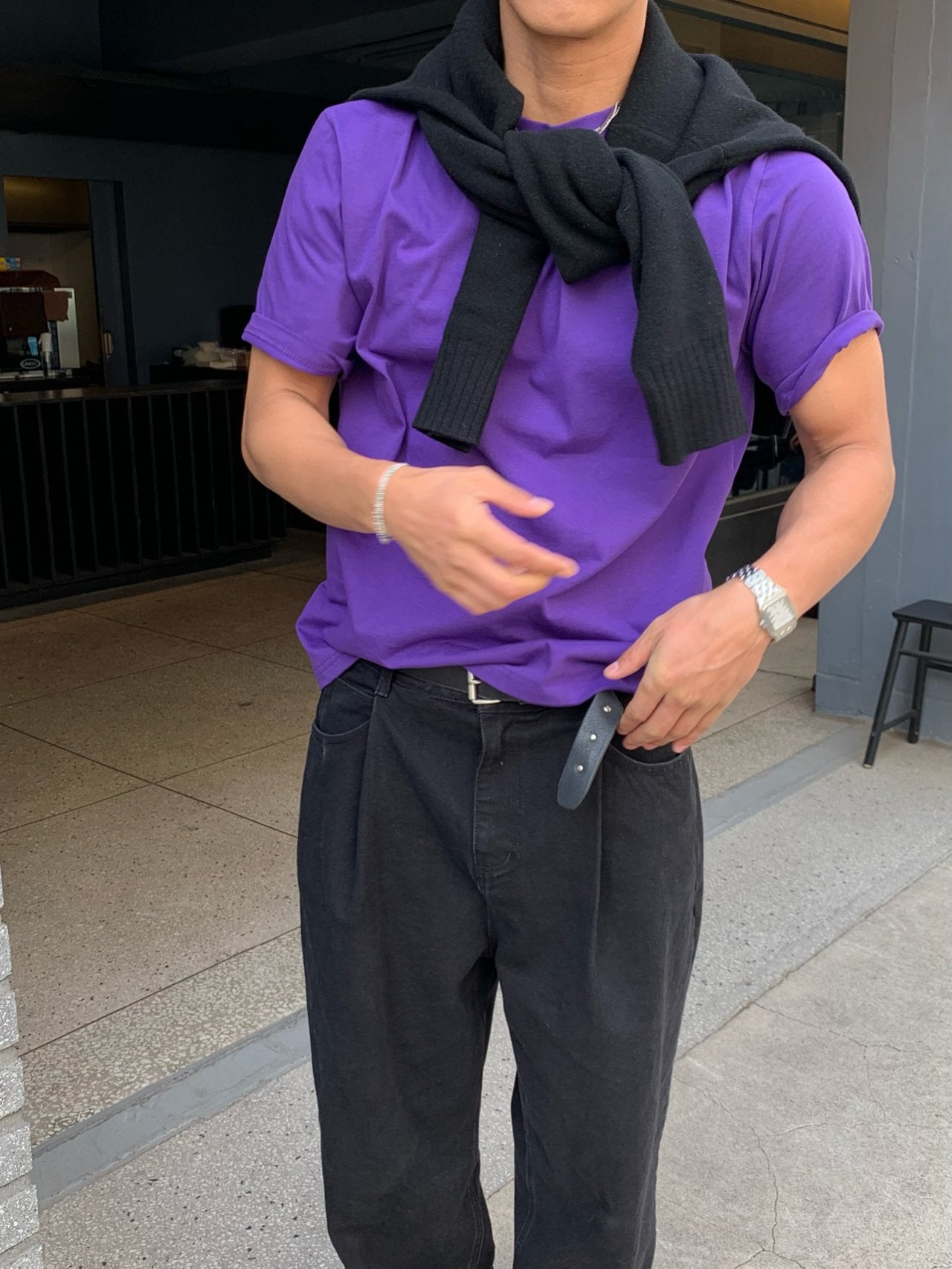 Pigment-Washed Nylon Shirt Jacket