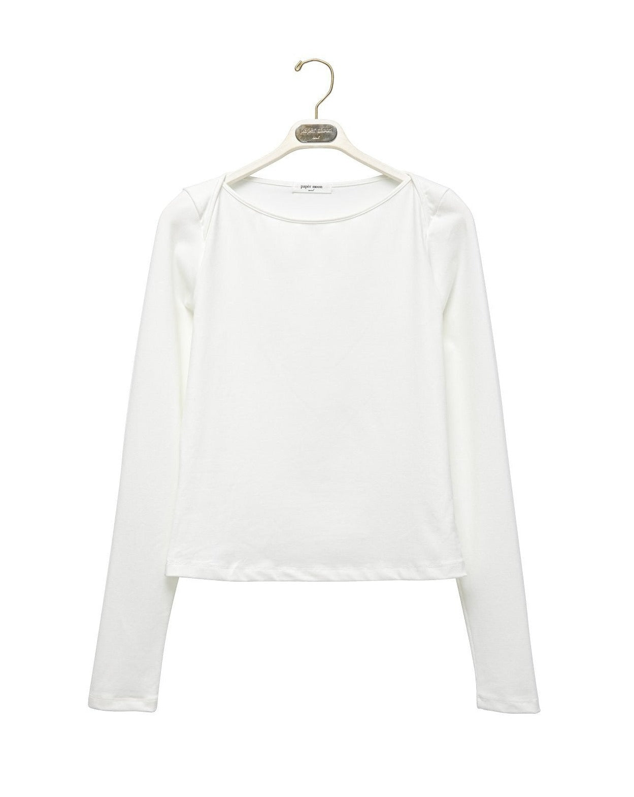 [PAPERMOON] SS / Boatneck Detail Long Sleeved T - Shirt