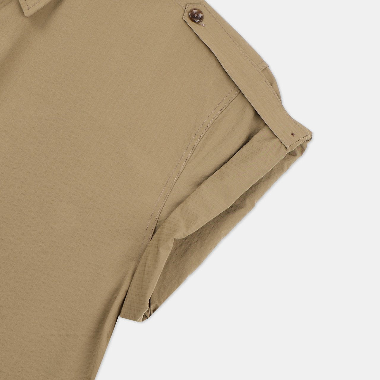 Pigment-Washed Nylon Shirt Jacket
