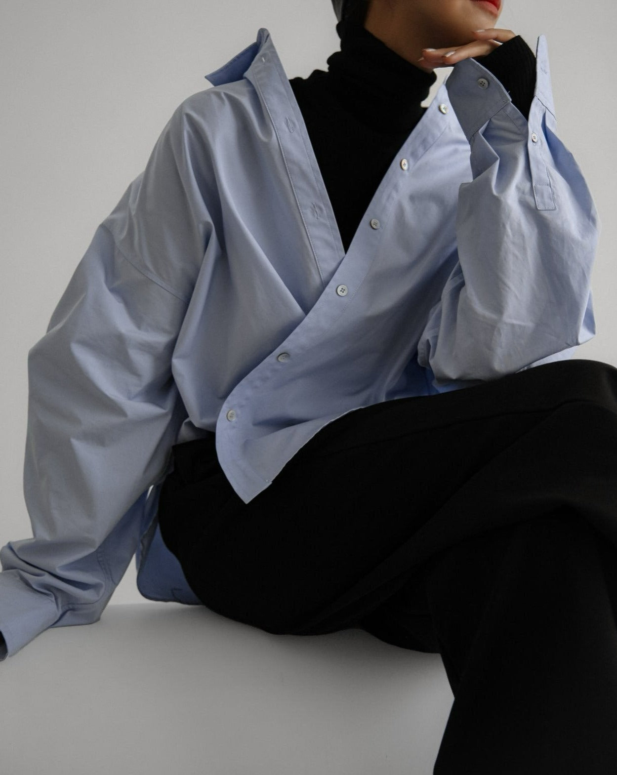 【PAPERMOON 페이퍼 문】SS / Swing Collar Cotton Button Down Shirt