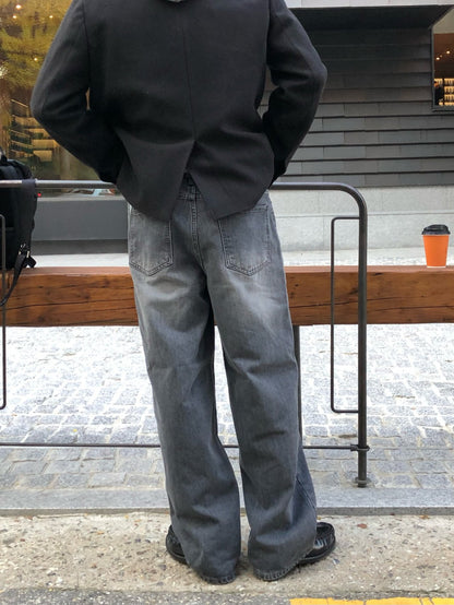Deep Gray Brushed Denim