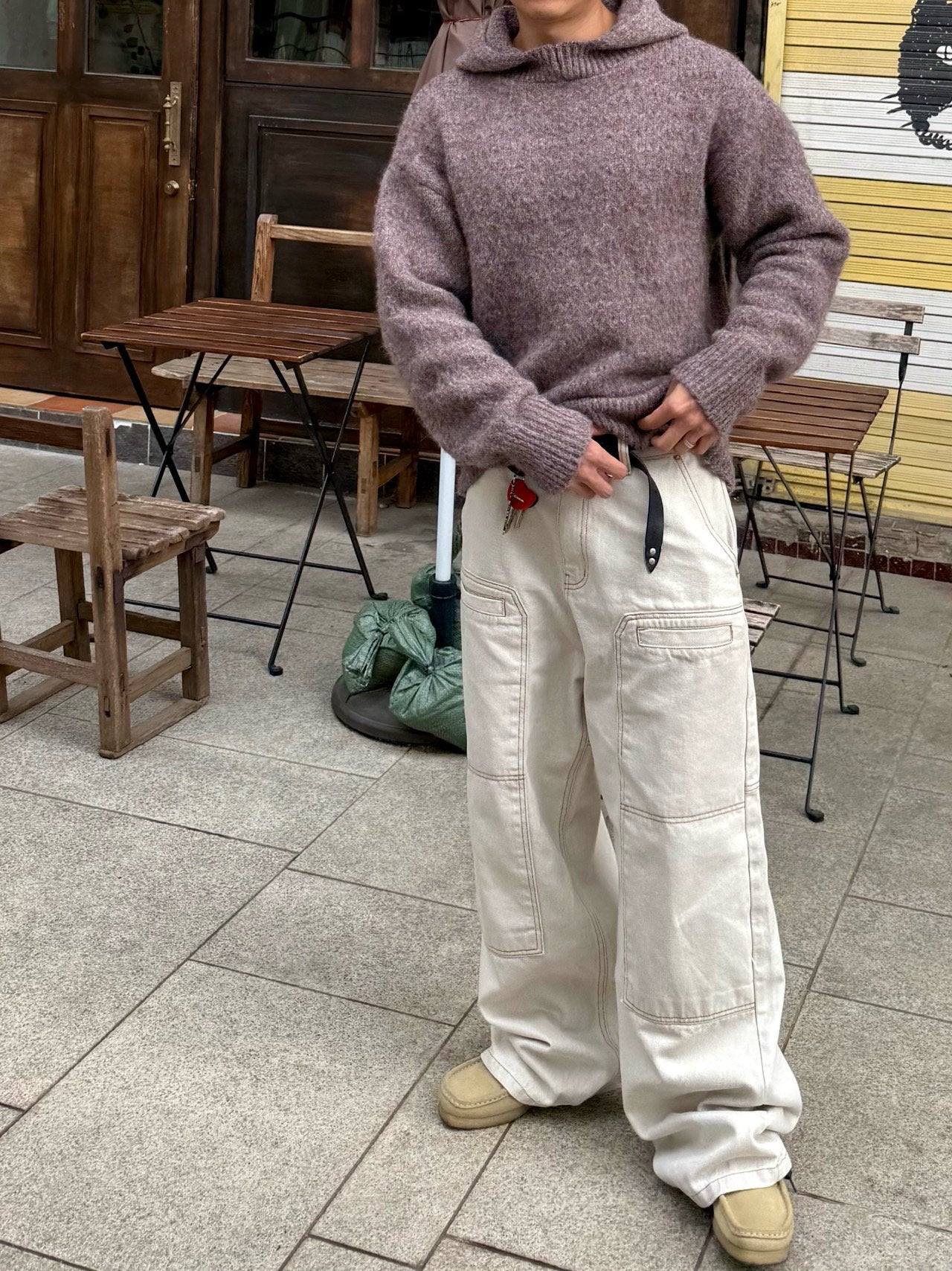 Kink Mohair Hood Knit