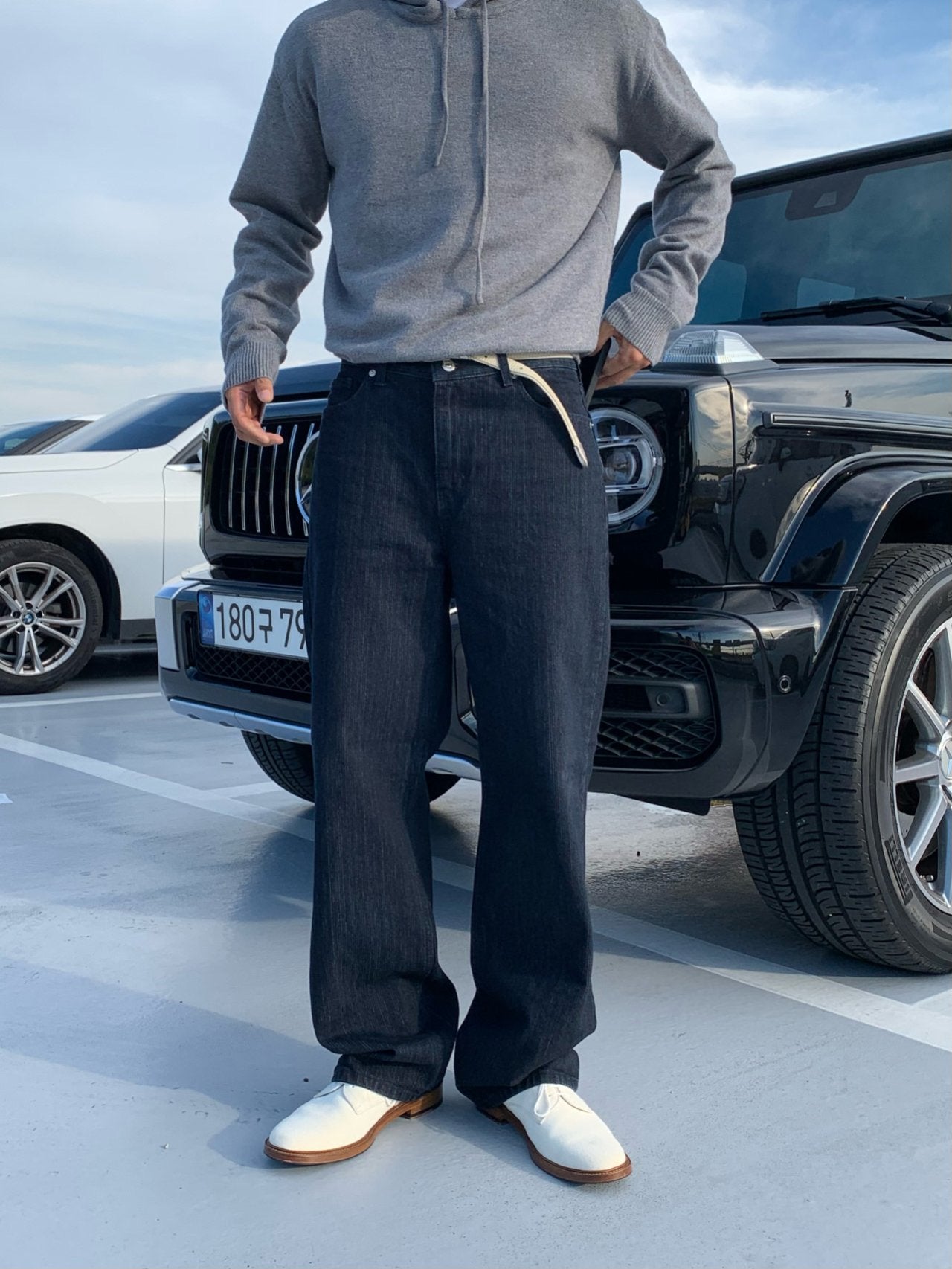 Luggage Ribbed Denim Set-up