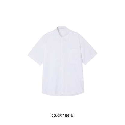 Pigment-Washed Nylon Shirt Jacket