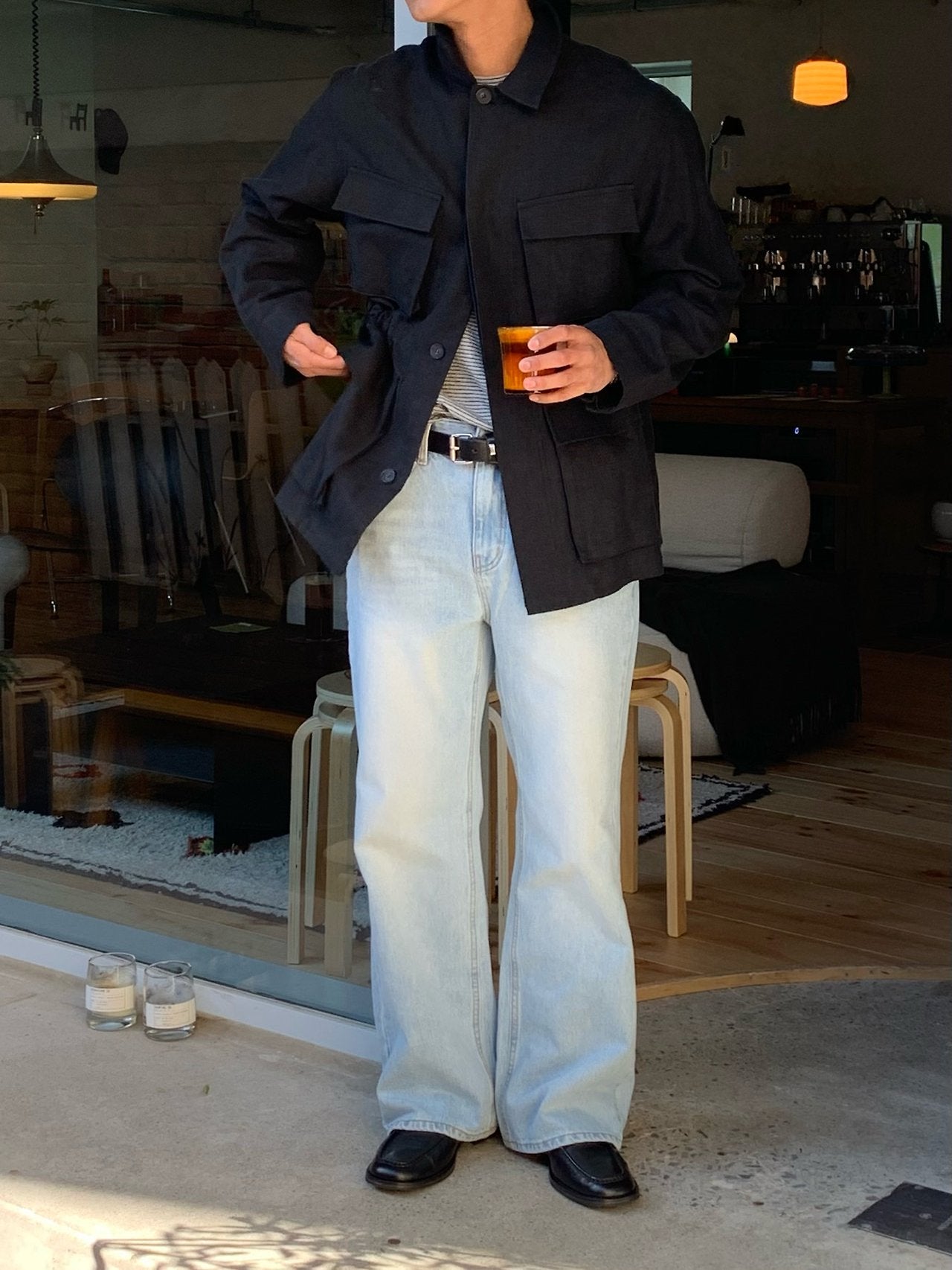 D'Air Linen Military Jacket