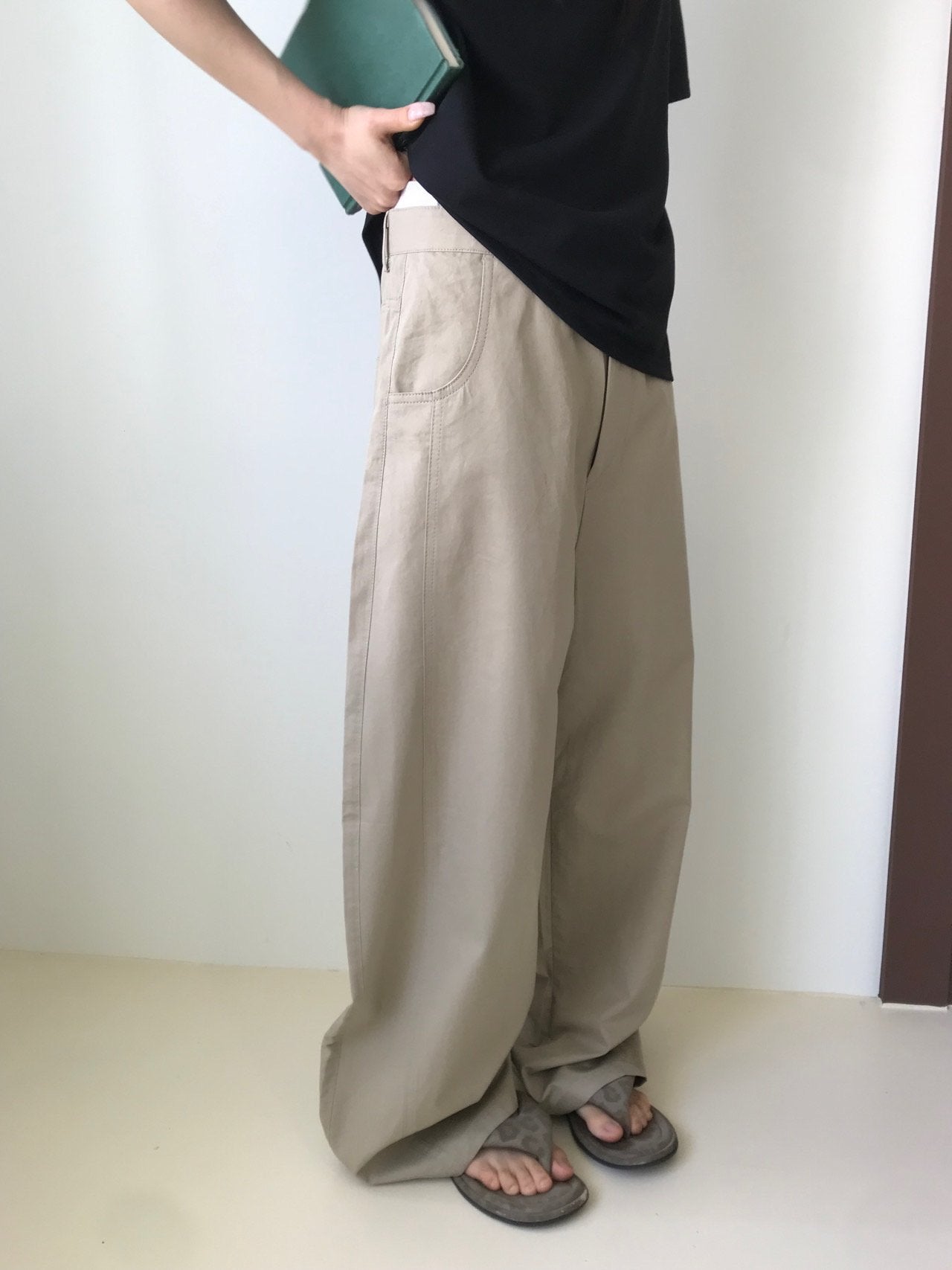 Soft Curve Wide Cotton Pants