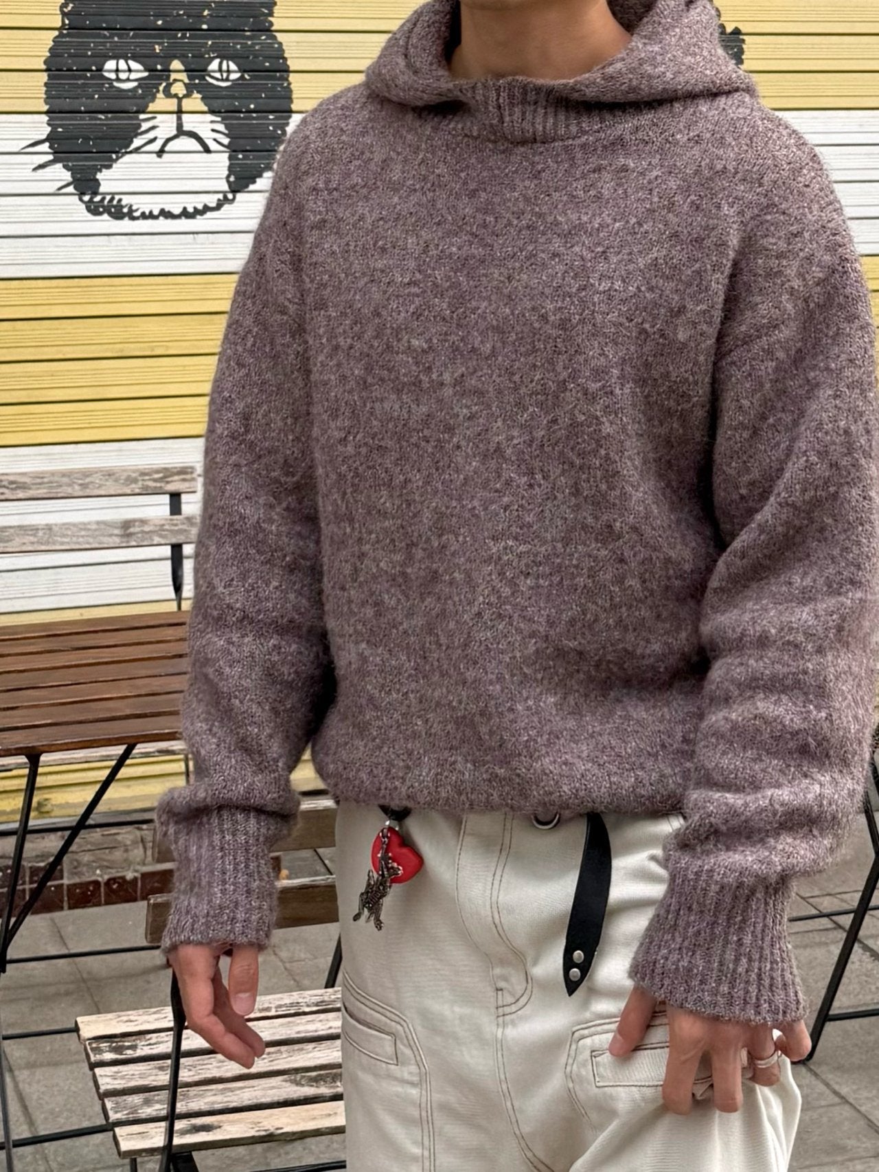 Kink Mohair Hood Knit