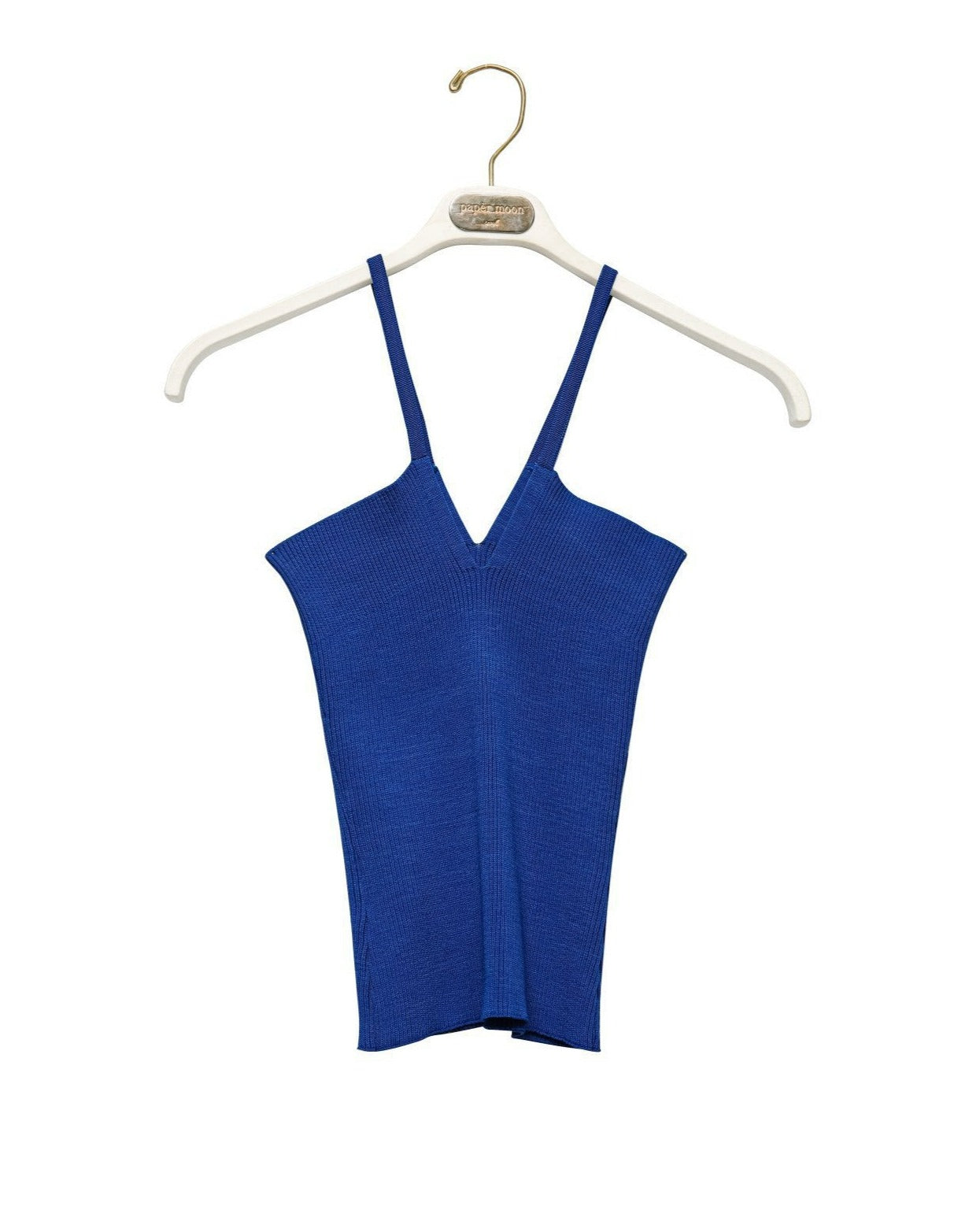 【PAPERMOON 페이퍼 문】SS/V - Line Strap Ribbed Knit Sleeveless Top