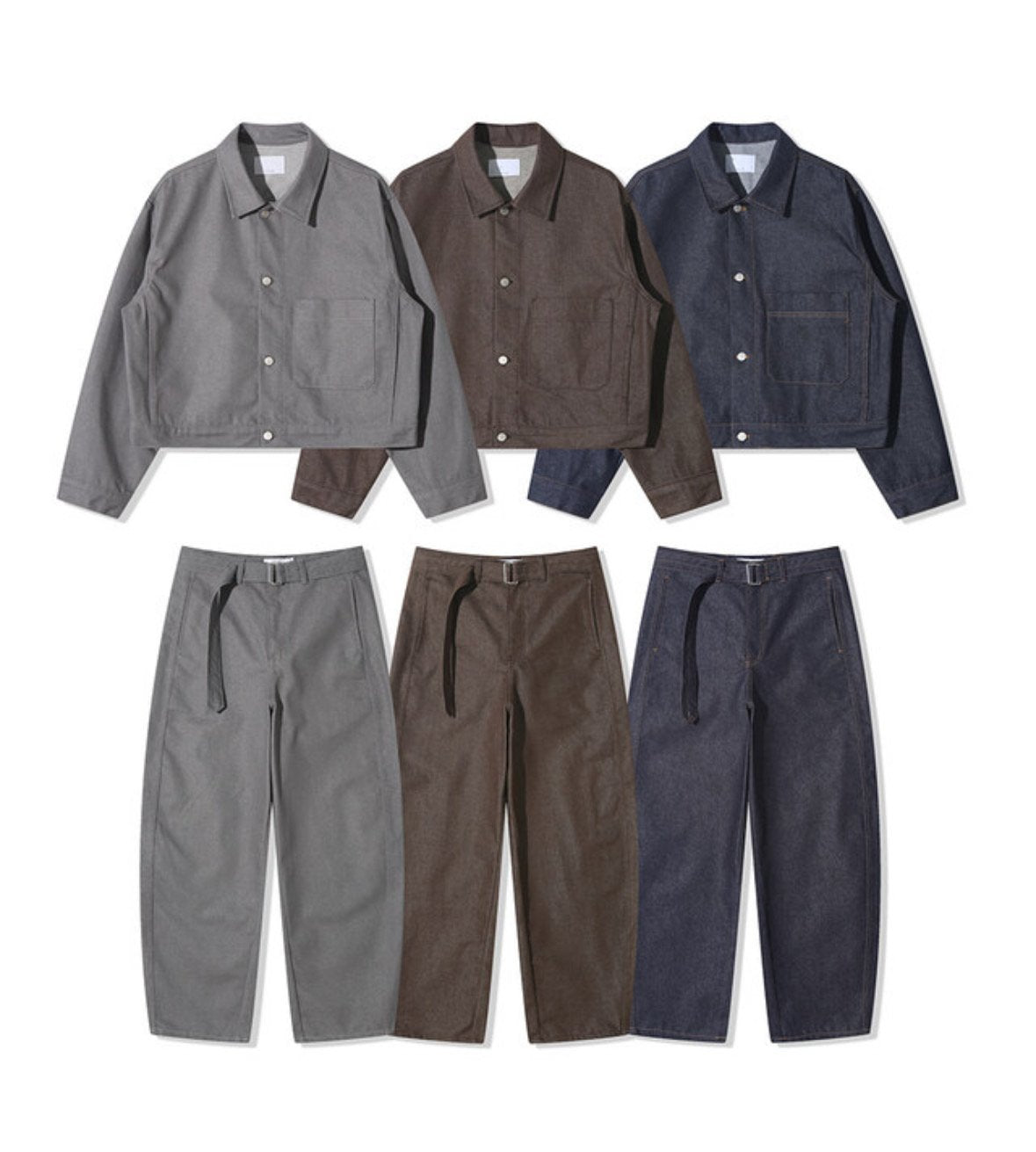 Non-Fading Cropped Denim Set