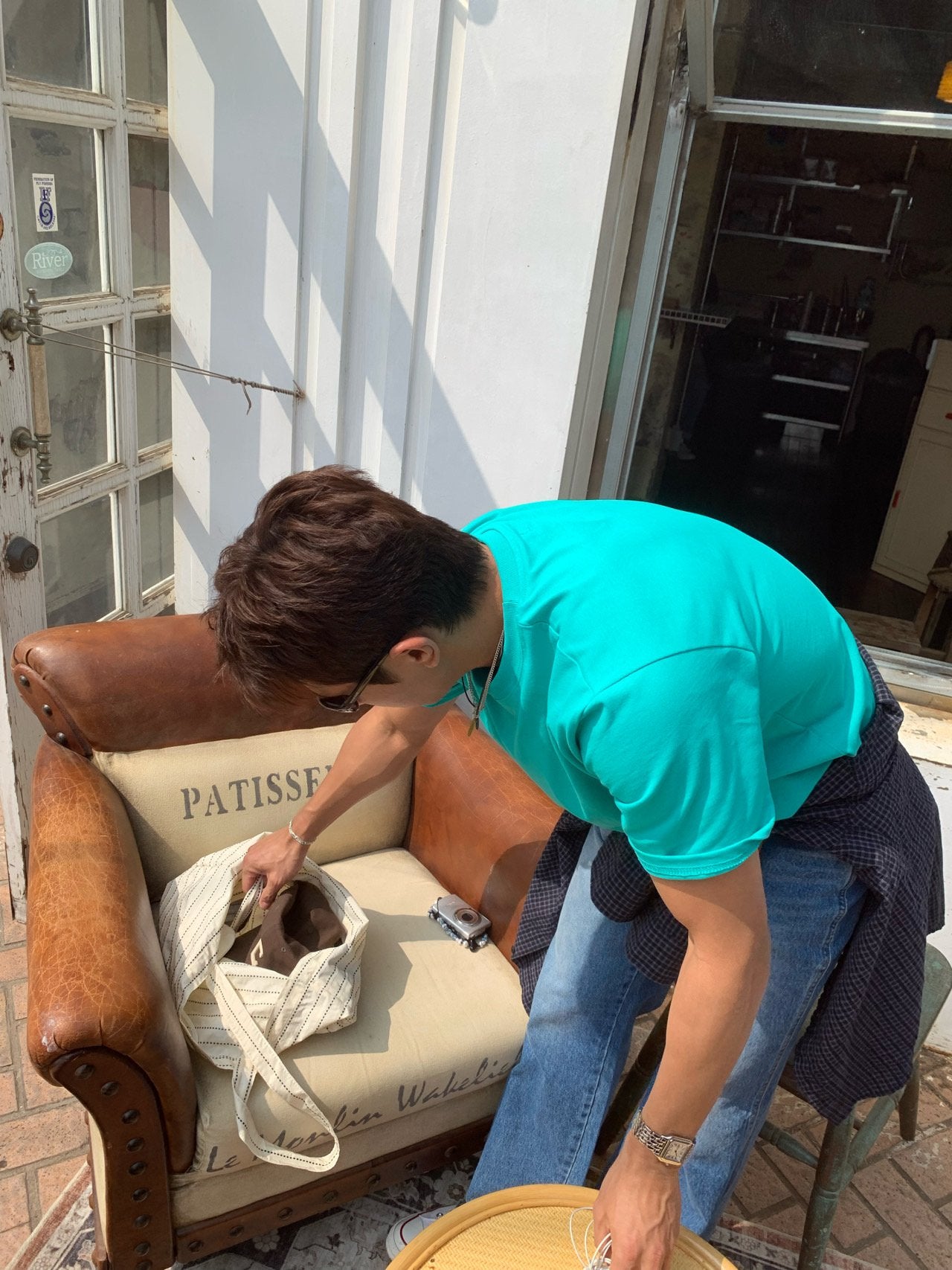 Pigment-Washed Nylon Shirt Jacket