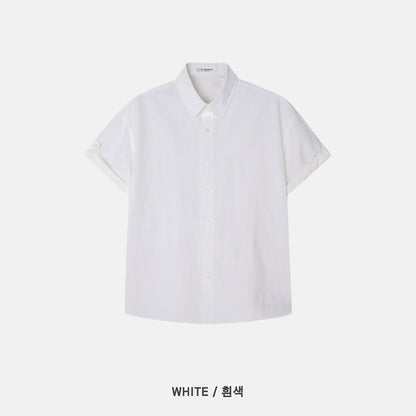 Wide Shoulder Nylon Roll-Up Shirt