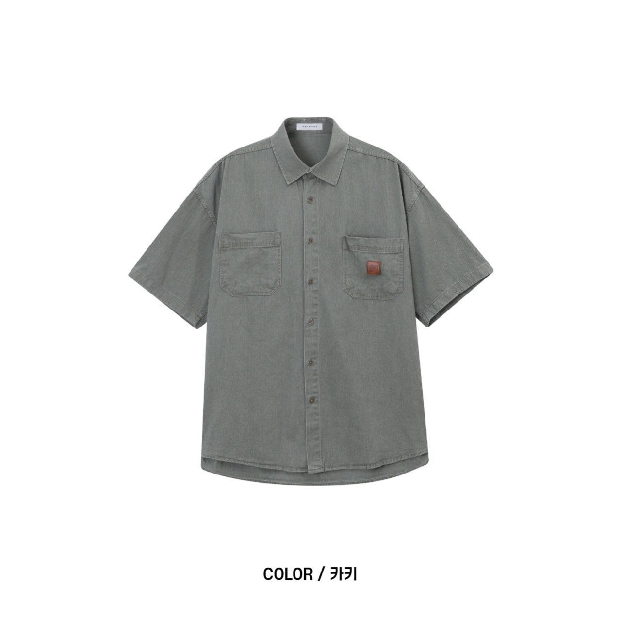 Pigment-Washed Nylon Shirt Jacket