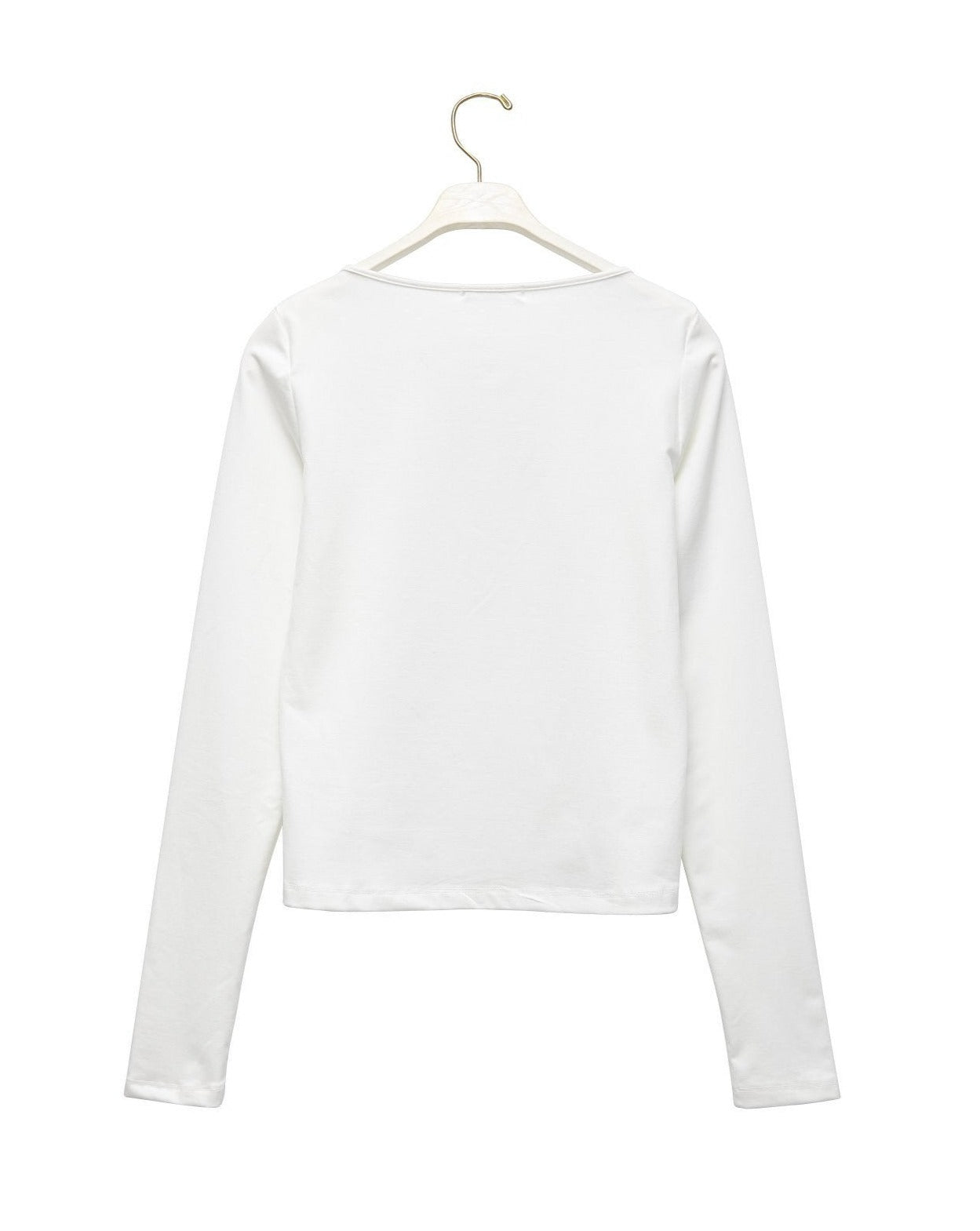 [PAPERMOON] SS / Boatneck Detail Long Sleeved T-Shirt