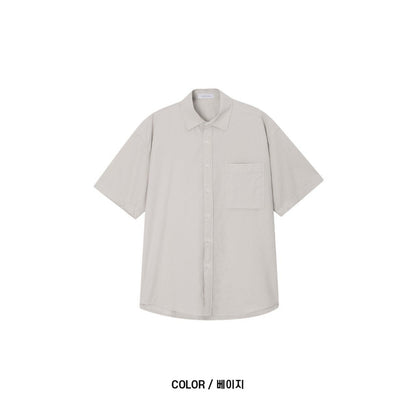 Pigment-Washed Nylon Shirt Jacket