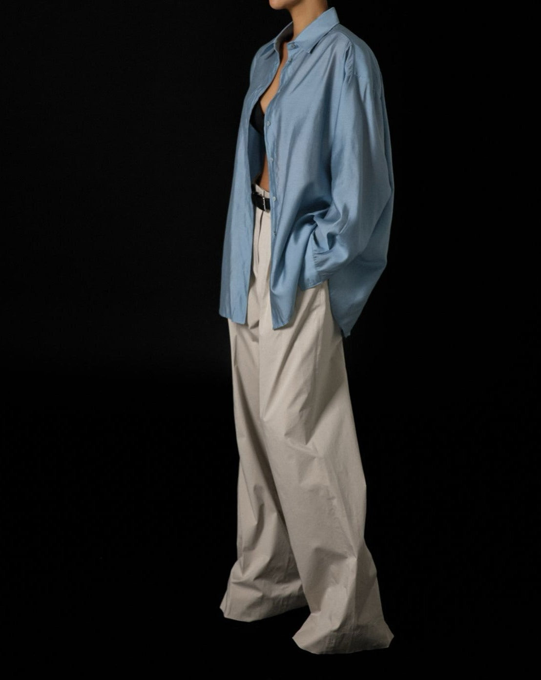[PAPERMOON] SS / Cotton Two Pin-Tuck Wide Trousers