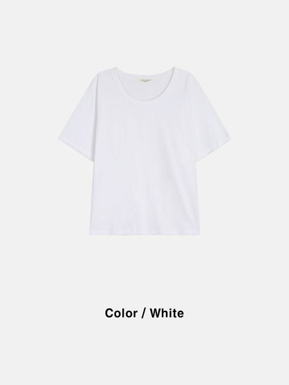 Washed Deep Crop U-Neck Tee