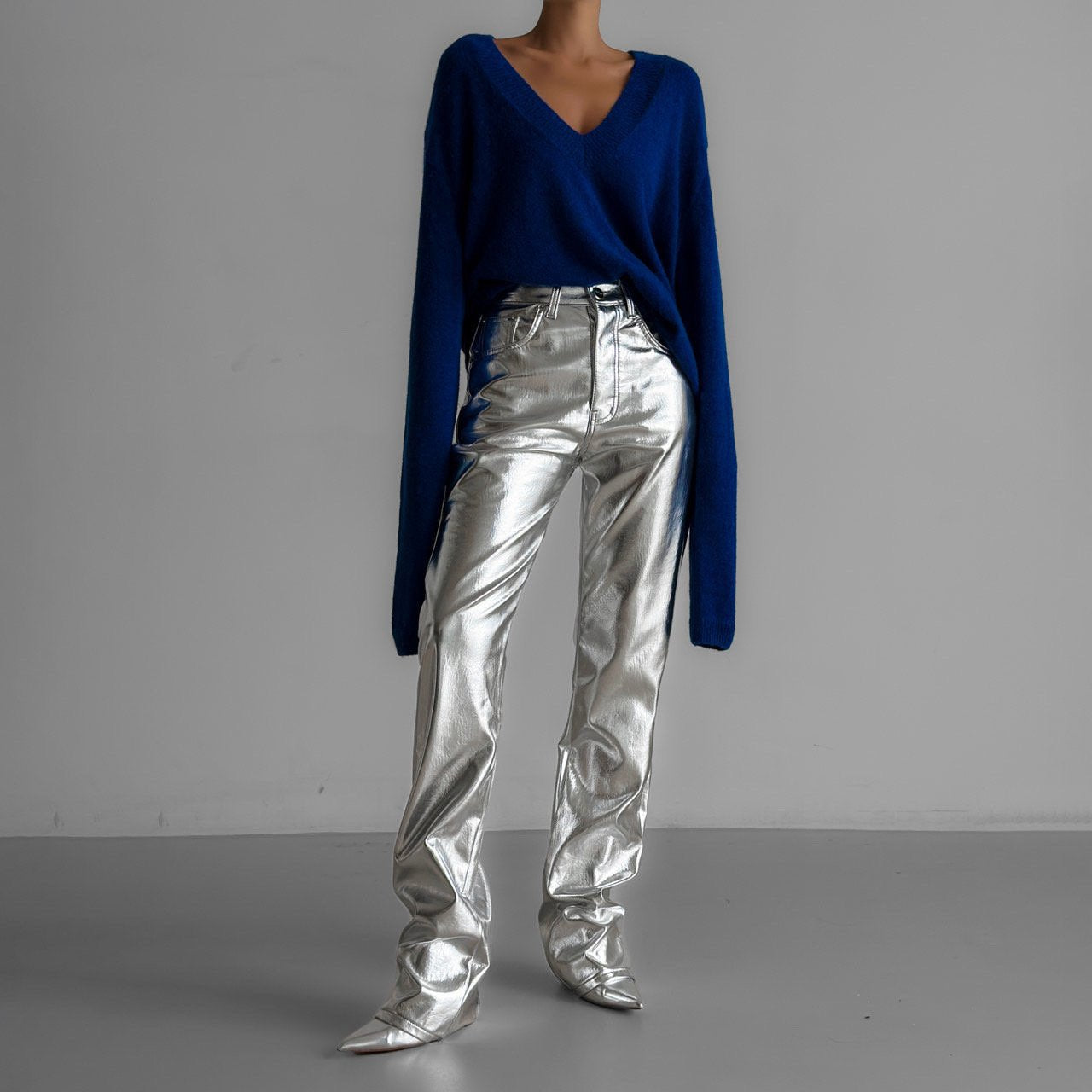 【即納】【PAPERMOON ペーパームーン】AW / Patent Vegan Leather Coated Straight Pants