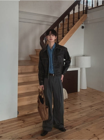 Puckered Wide Pants