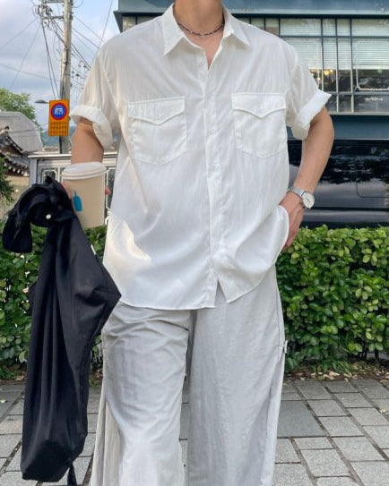 Puckered Wide Pants