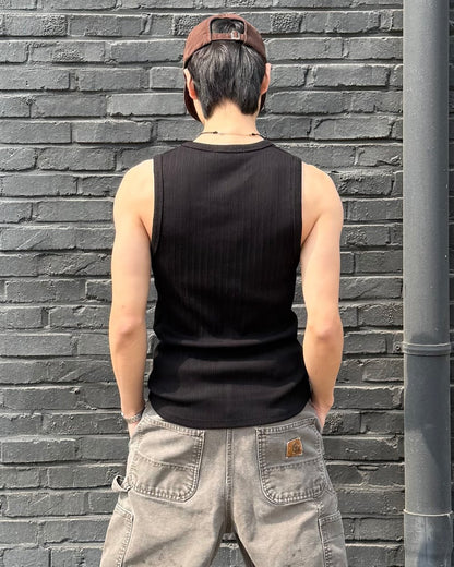 Compact Rib Henley Tank