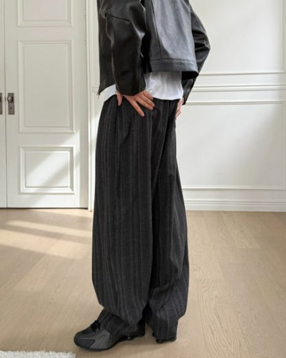 Randel Stripe Balloon Slacks