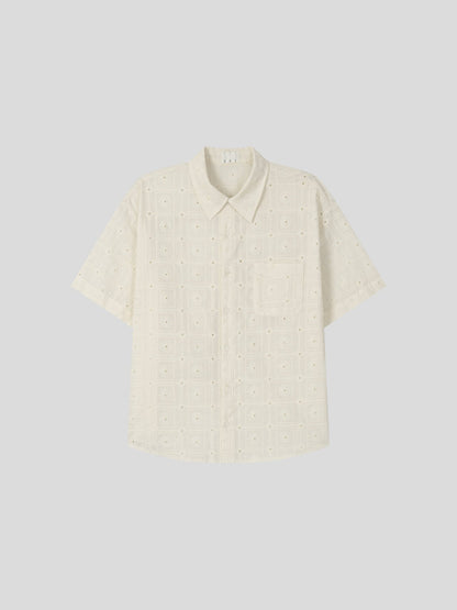 Orbit Eyelet Crop Shirt
