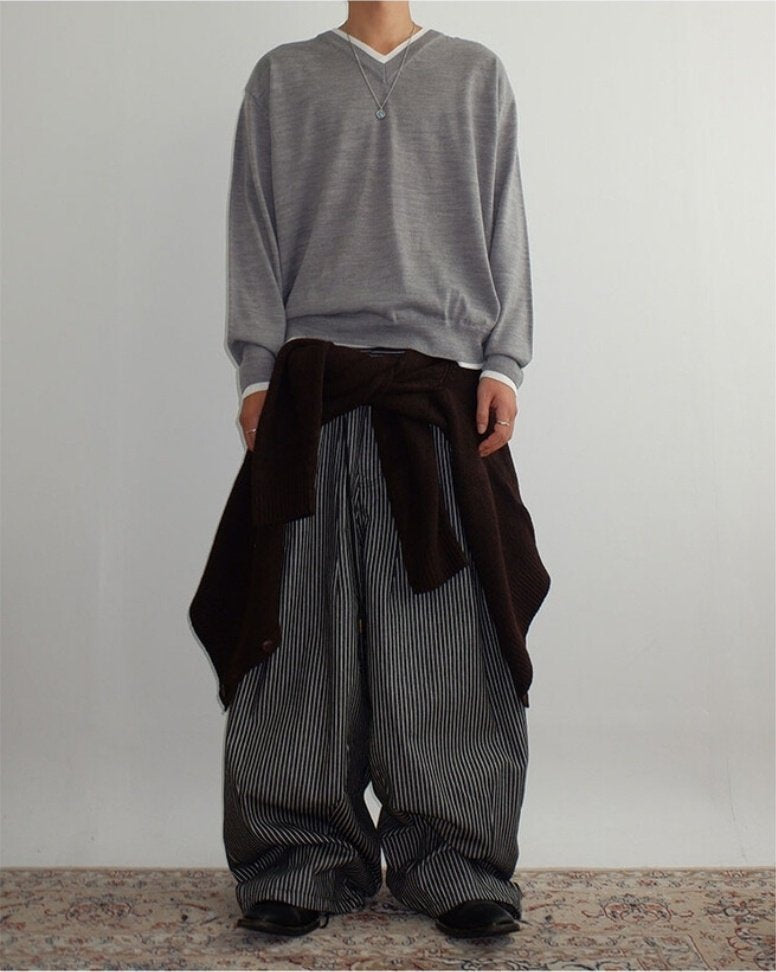 Stripe Hijaderu Balloon Pants