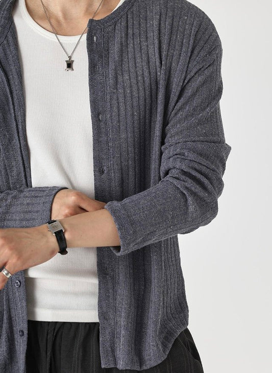 Pigment-Washed Nylon Shirt Jacket