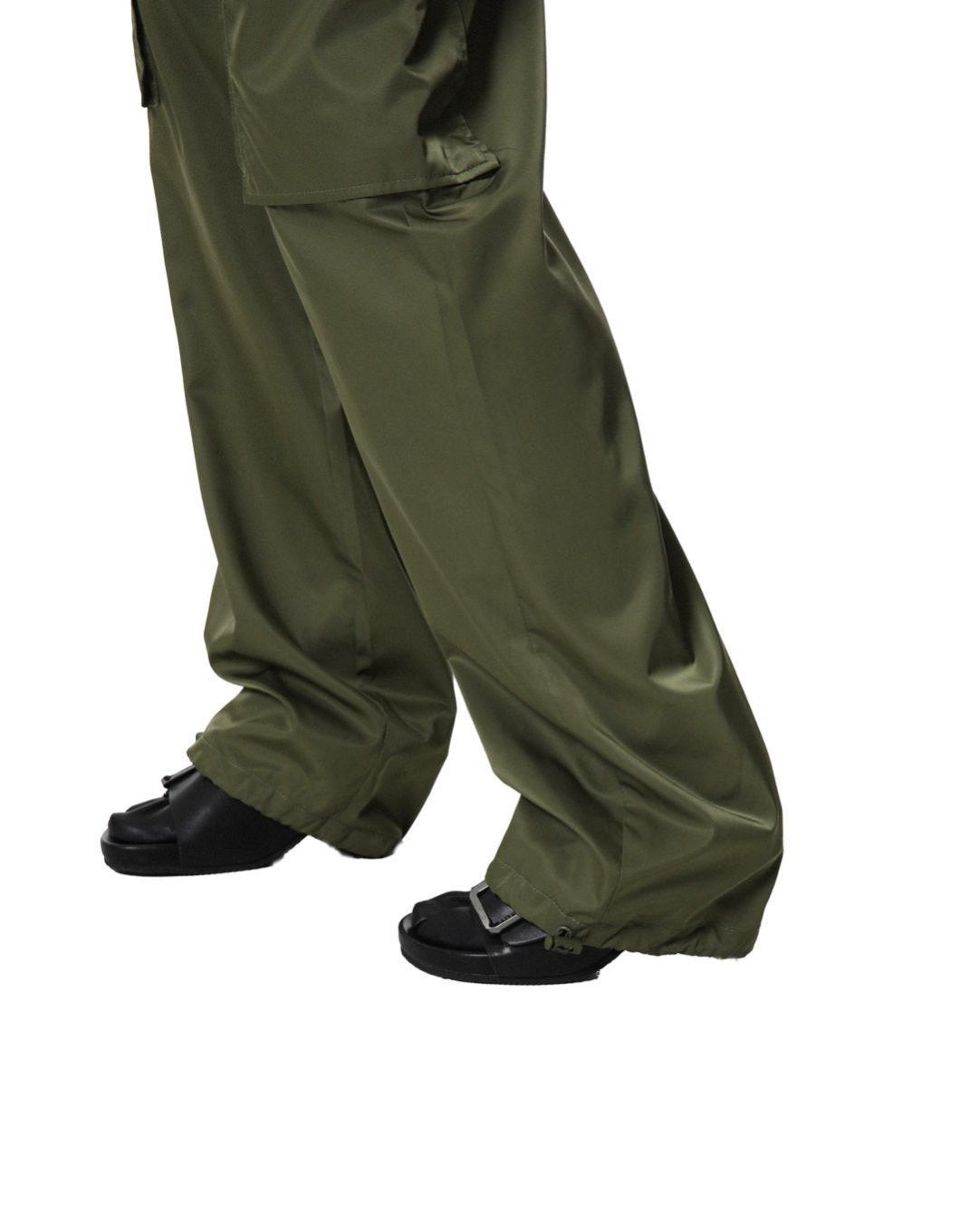 [PAPERMOON] SS / Nylon Drawstring Cargo Pocket Trousers