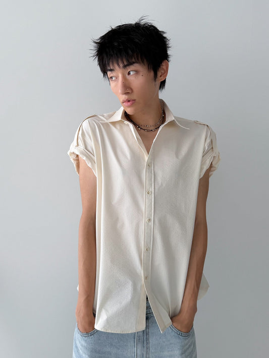 Pigment-Washed Nylon Shirt Jacket
