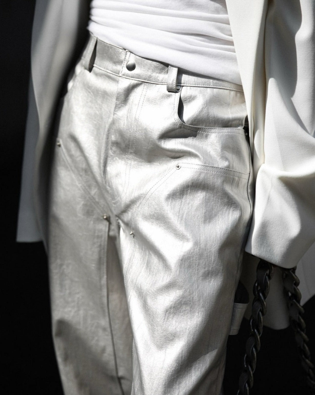 【PAPERMOON ペーパームーン】SS / Vivid Vegan Leather Carpenter Trousers