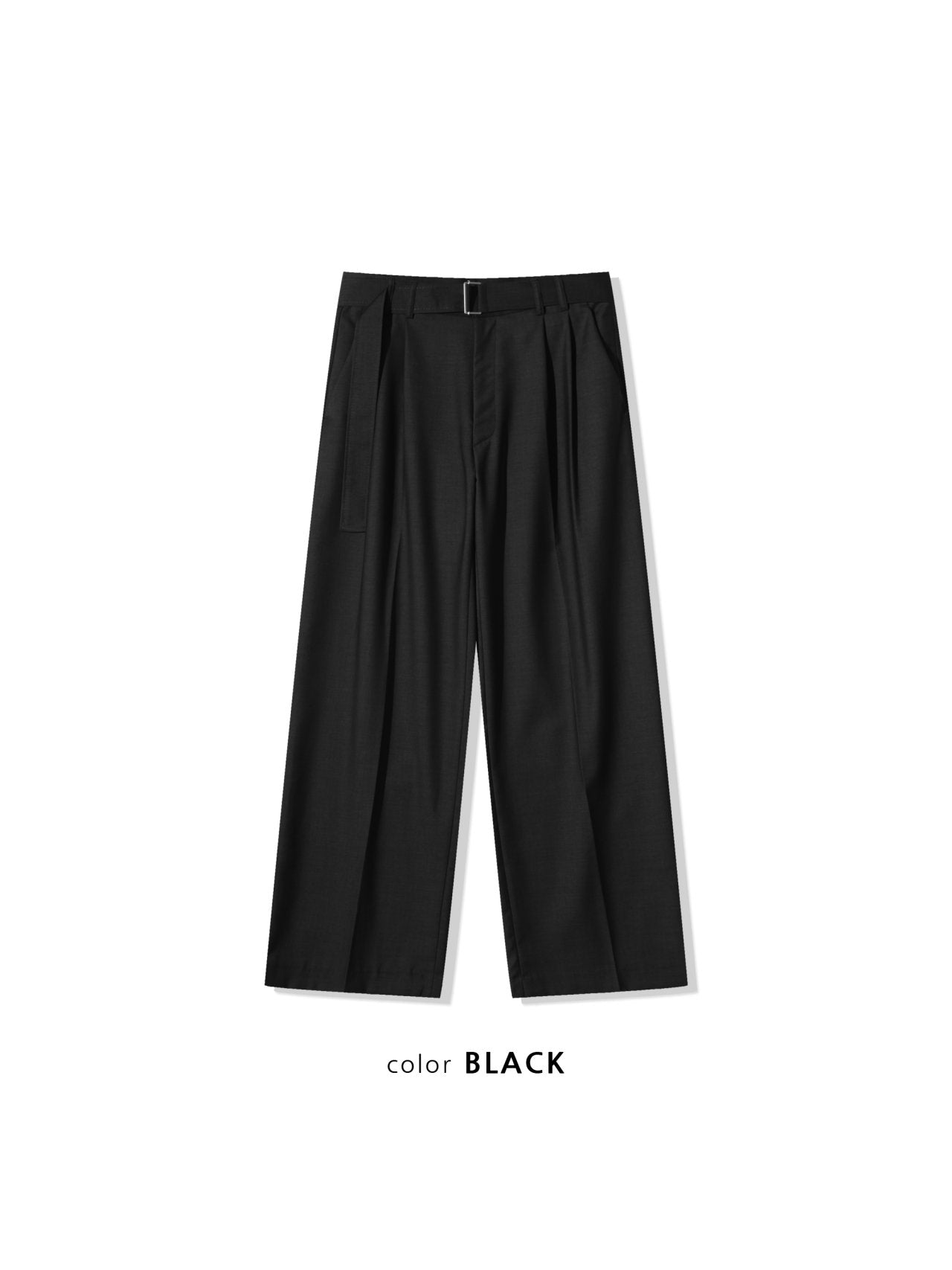 Wide Belted Pleat Slacks