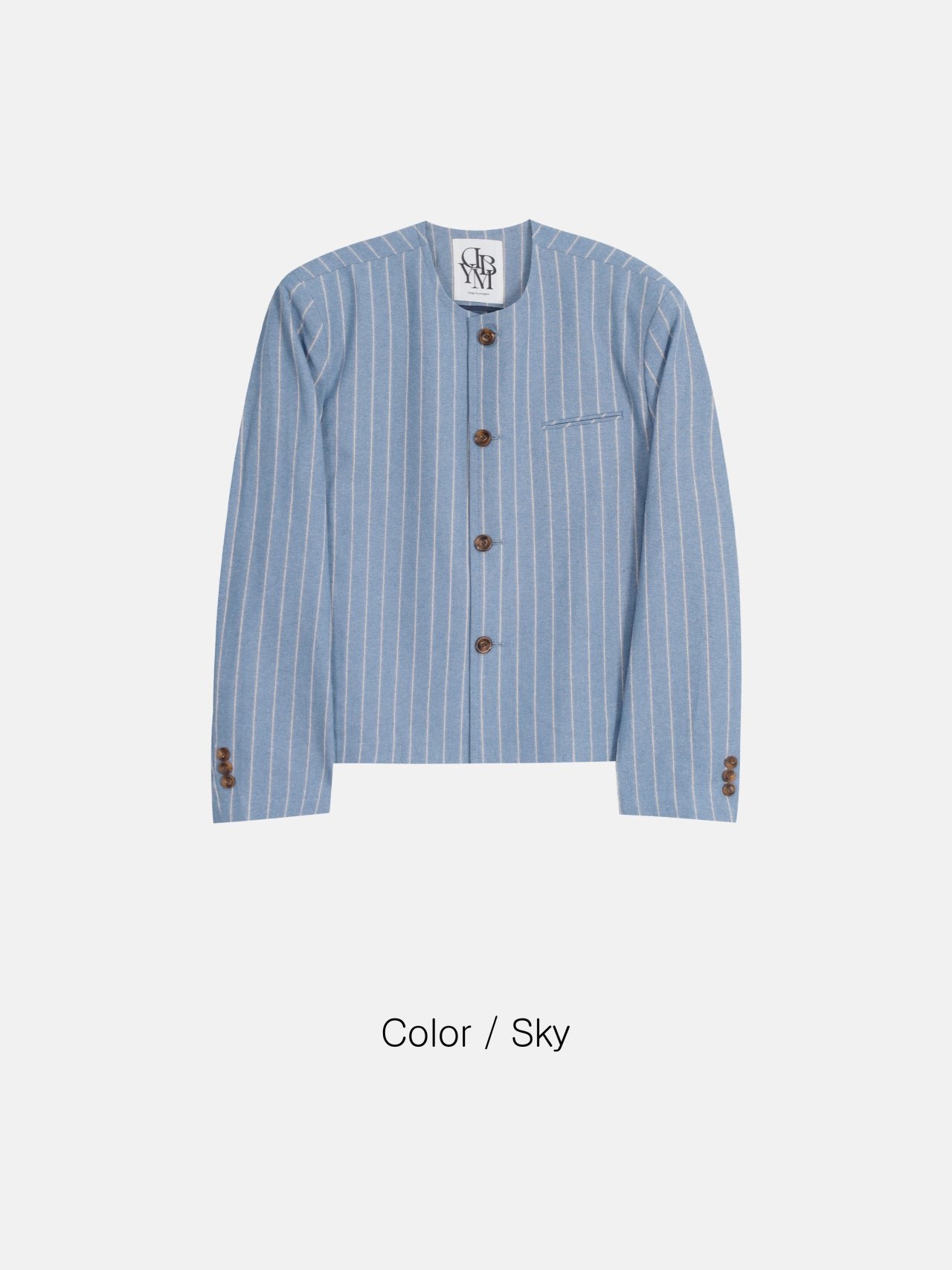 Minimal Stripe Collarless Jacket