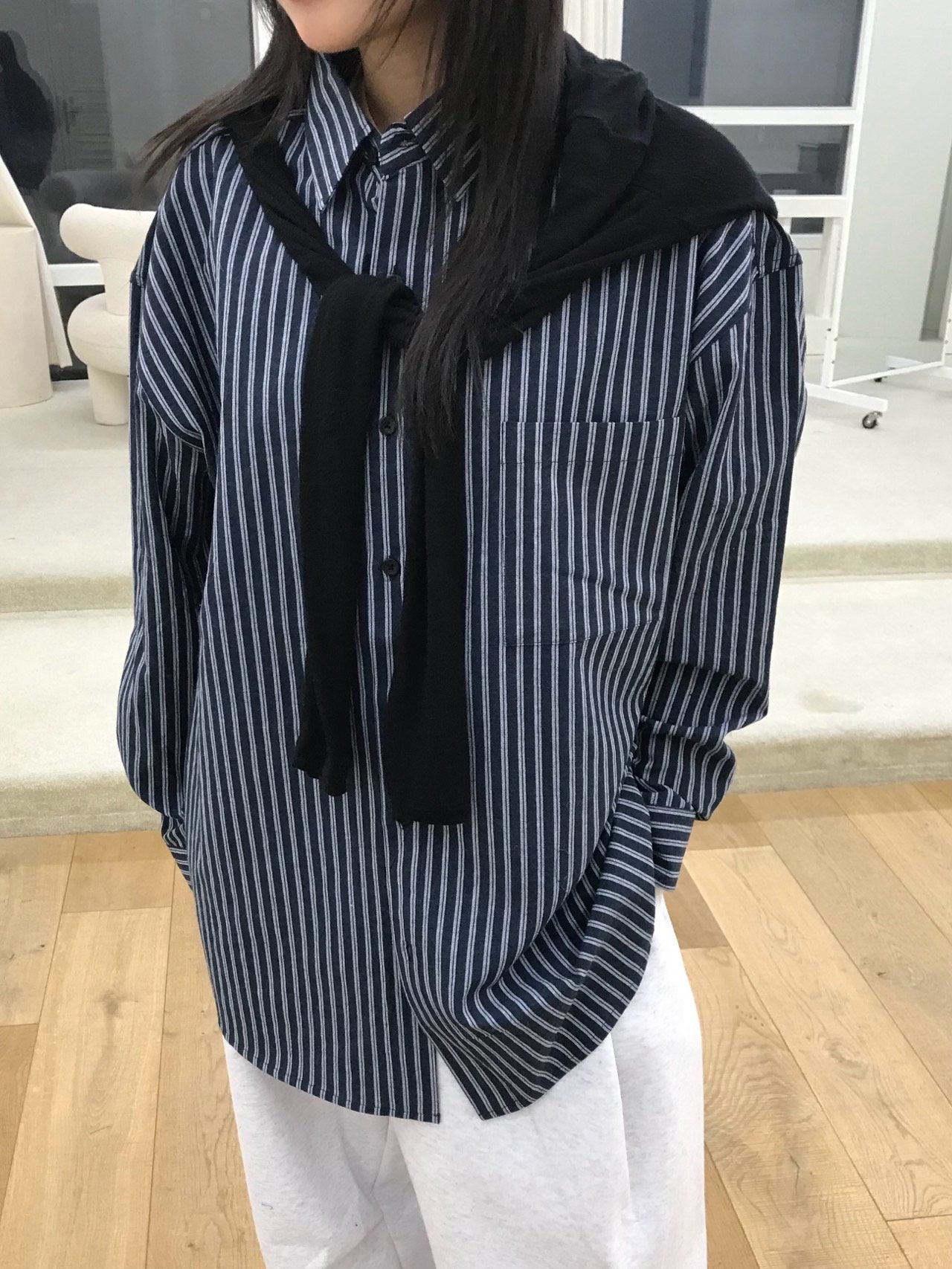 Pigment-Washed Nylon Shirt Jacket