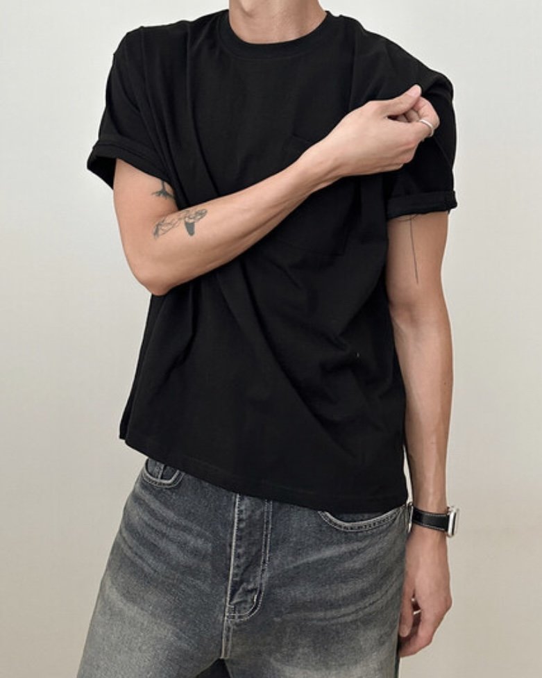 Boxy Cropped Pocket Tee