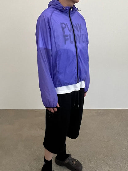 Pigment-Washed Nylon Shirt Jacket