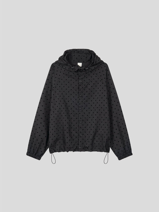Dot Print Hooded Coach Jacket