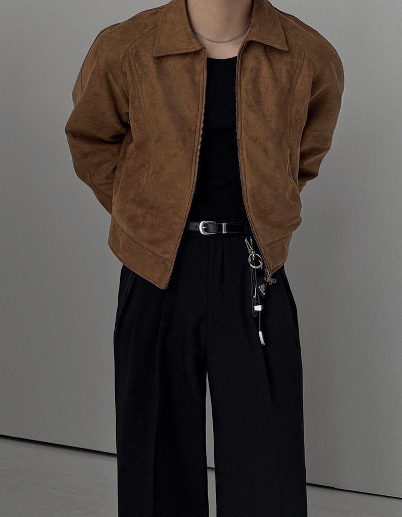 Folk Collar Suede Jacket