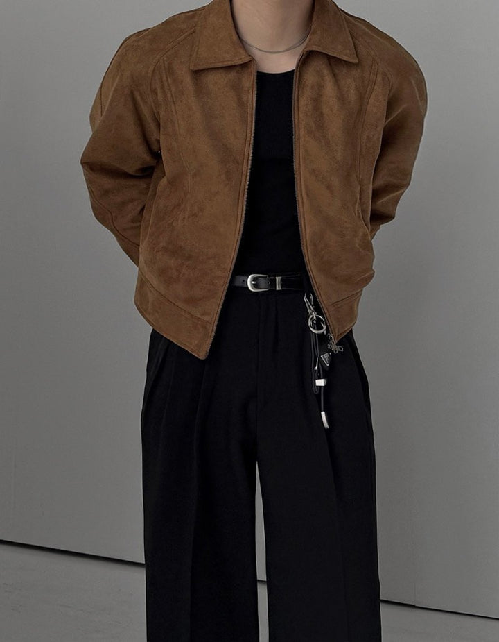 Folk Collar Suede Jacket