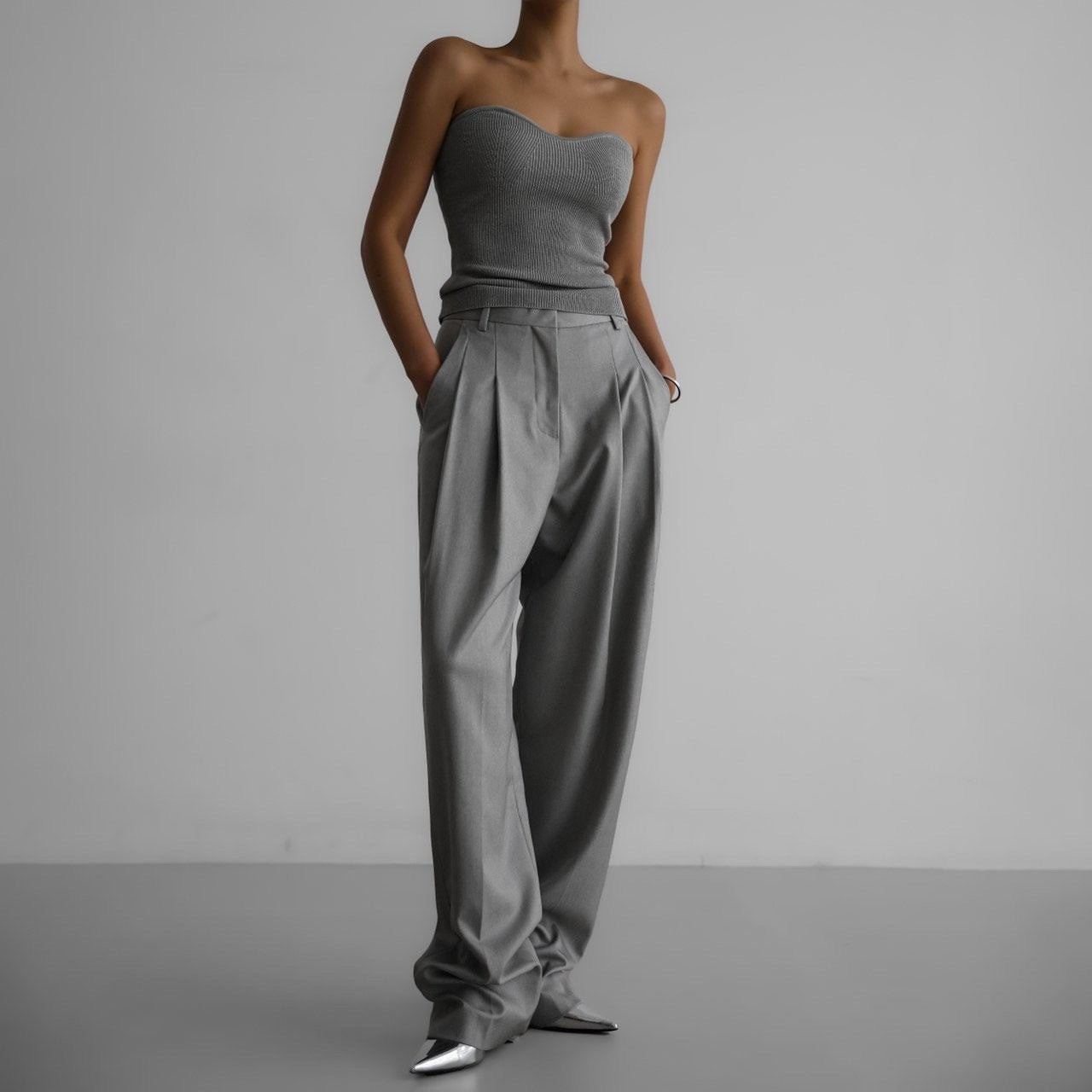 【PAPERMOON 페이퍼 문】SS / Soft Touch Pin Tuck Wide Trousers