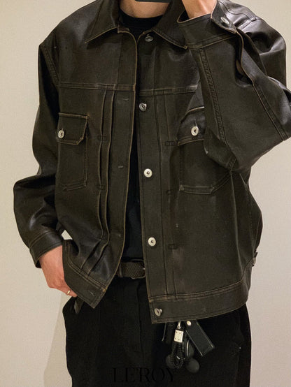 Hope Leather Trucker Jacket