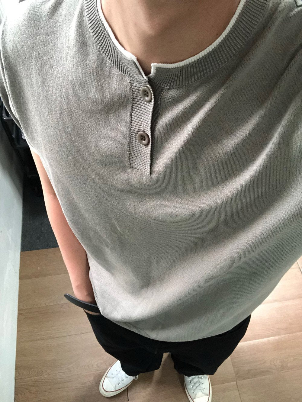 Trim Henley Knit