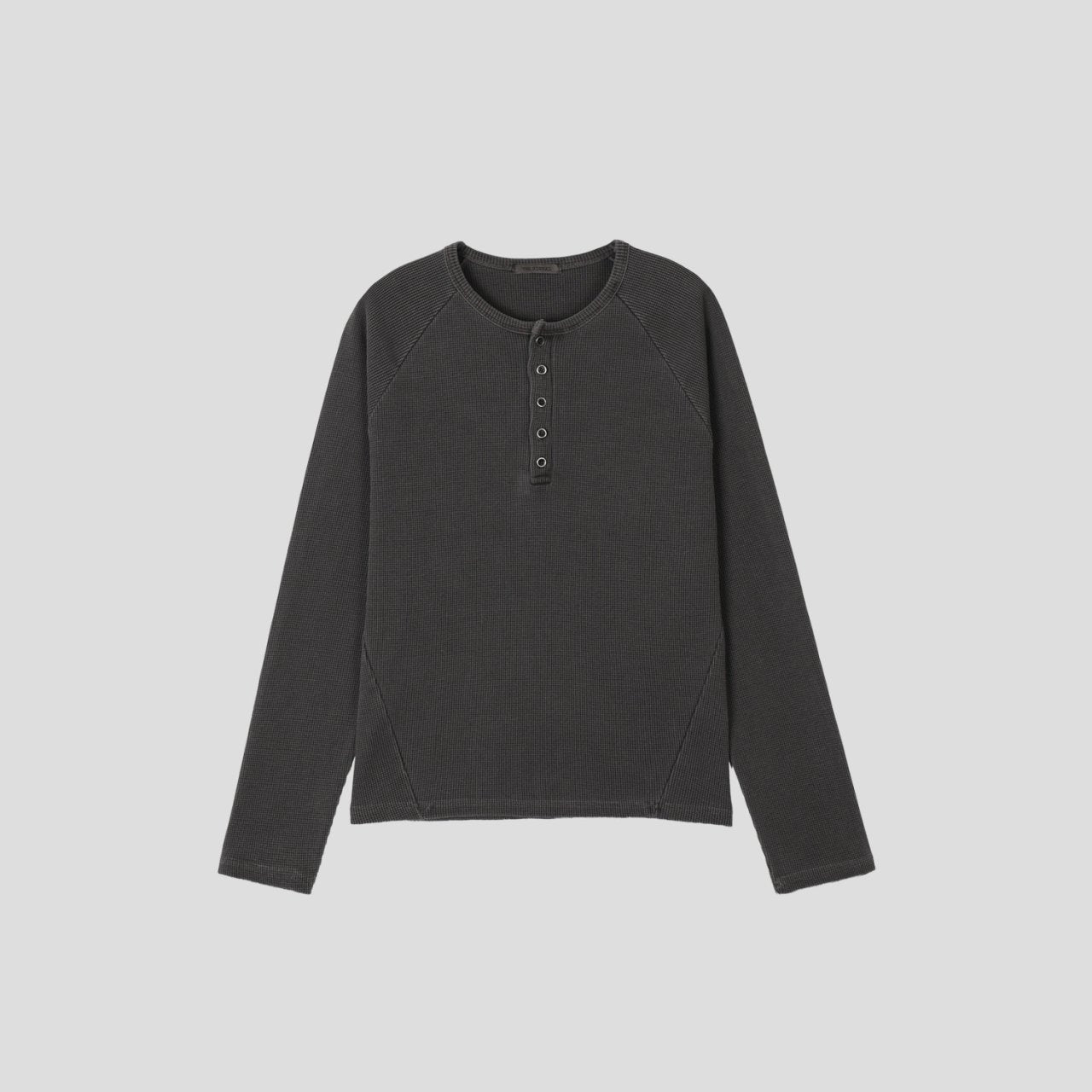Waffle Pigment Henley Neck Tee