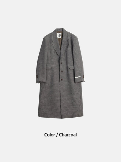 Draped Tweed Coat
