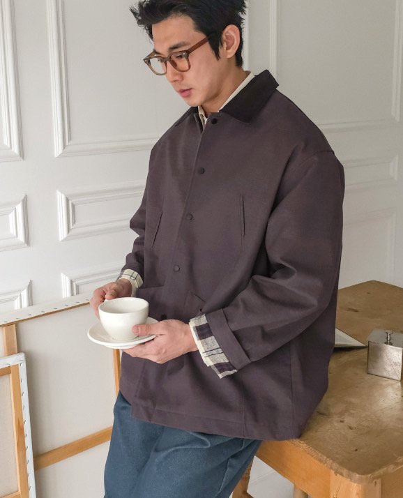 Check Lining Cotton Coach Jacket