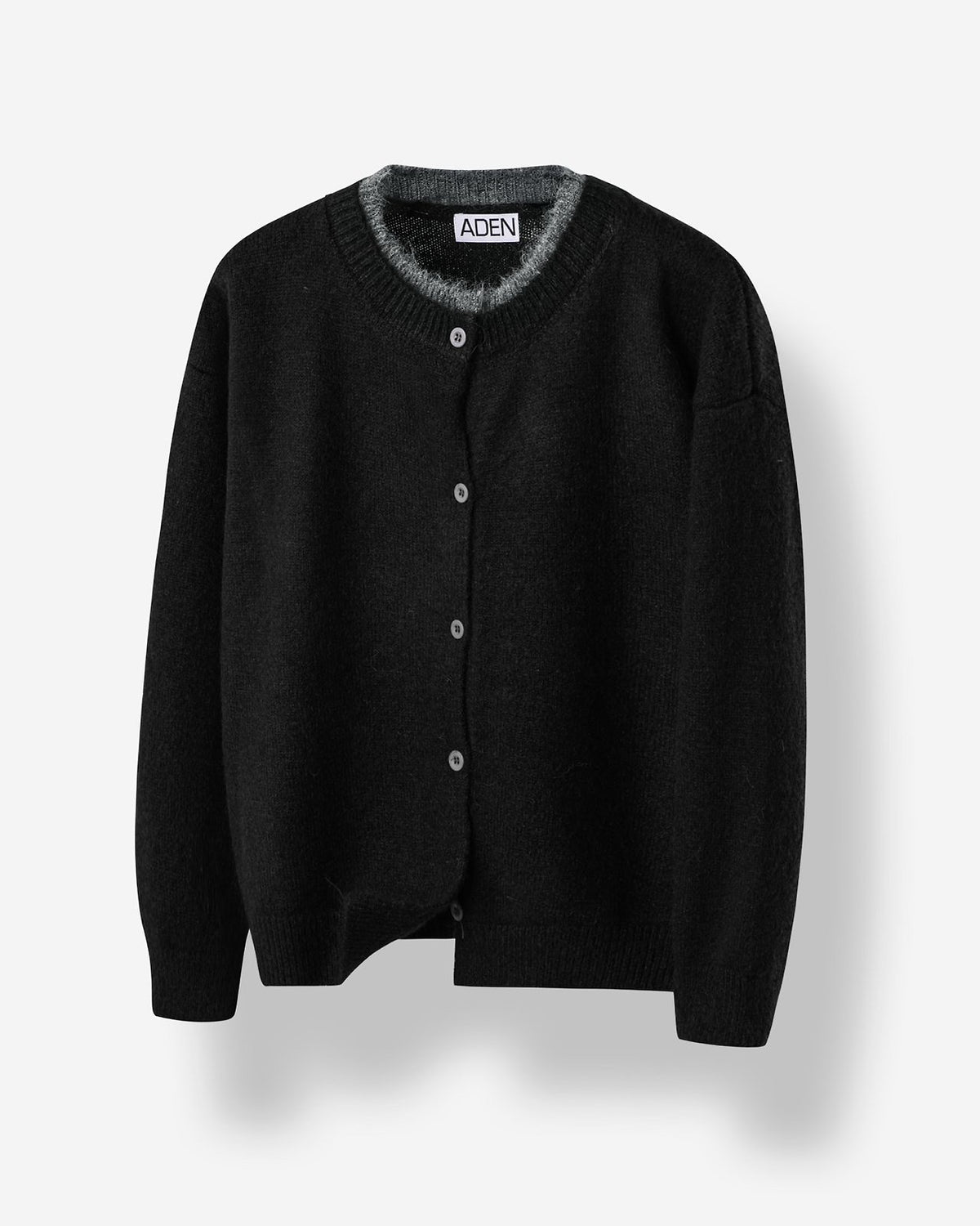 Layered Wool Knit Cardigan