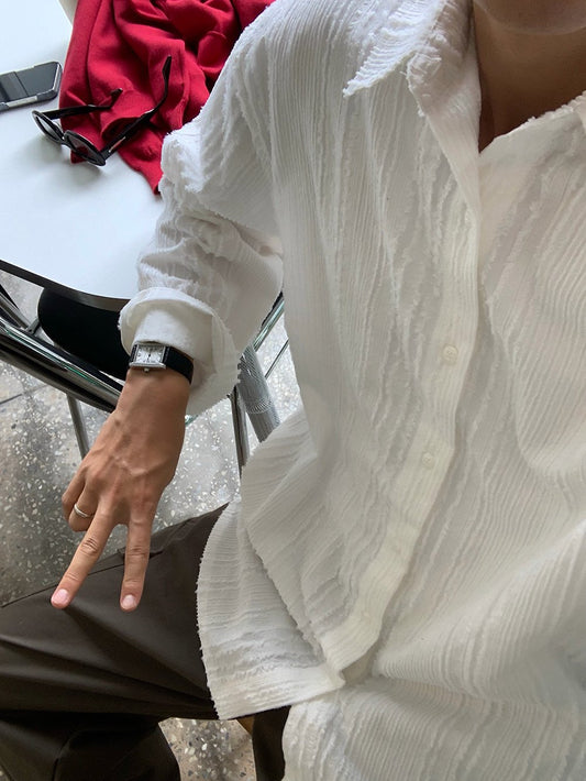 Wrinkle Texture Relaxed Shirt