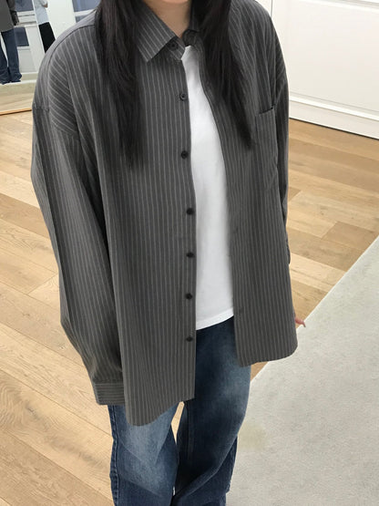 Pigment-Washed Nylon Shirt Jacket