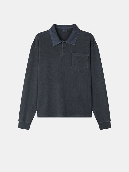Waffle Knit Rugby Polo