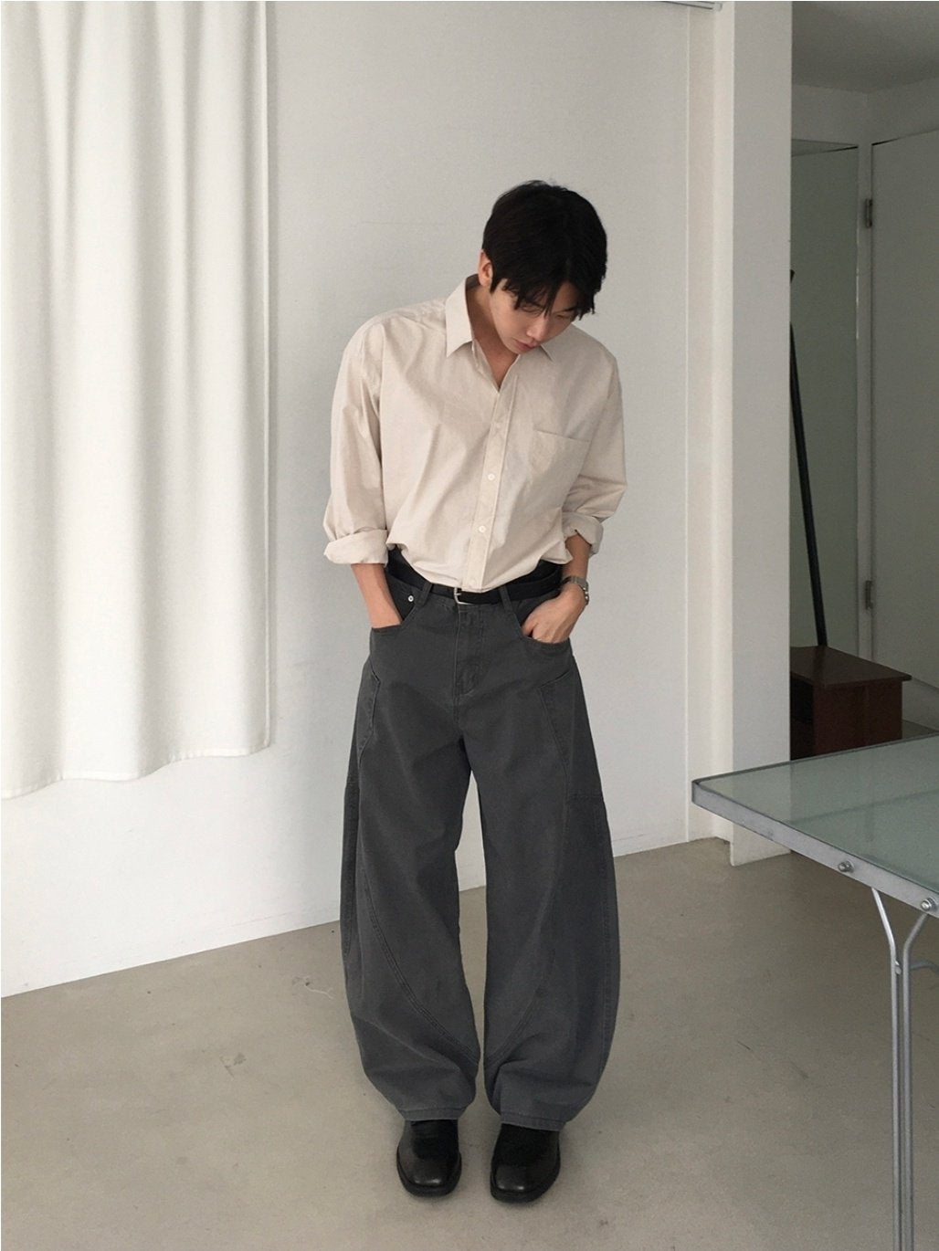Puckered Wide Pants
